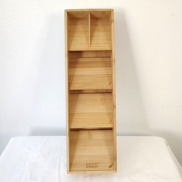 Joseph Joseph DrawerStore™ Bamboo Compact Cutlery Organizer Wood Slim Half Tray - Picture 1 of 4